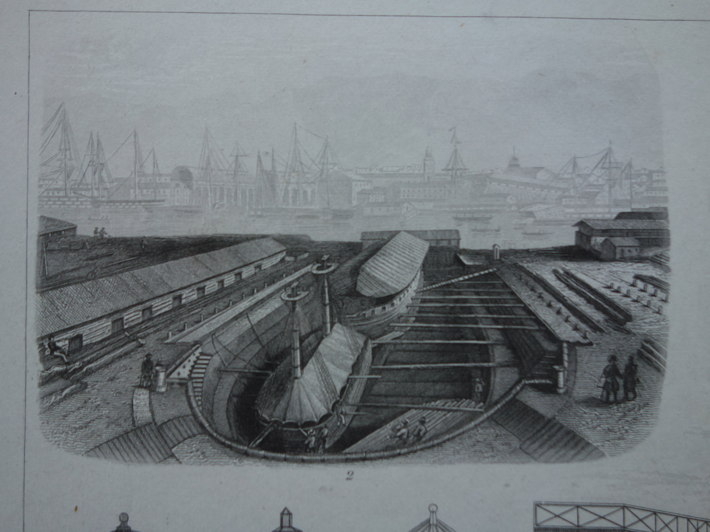 Scheepvaart oude prent van historische schepen originele antieke print maritieme geschiedenis vintage prints nr. 21