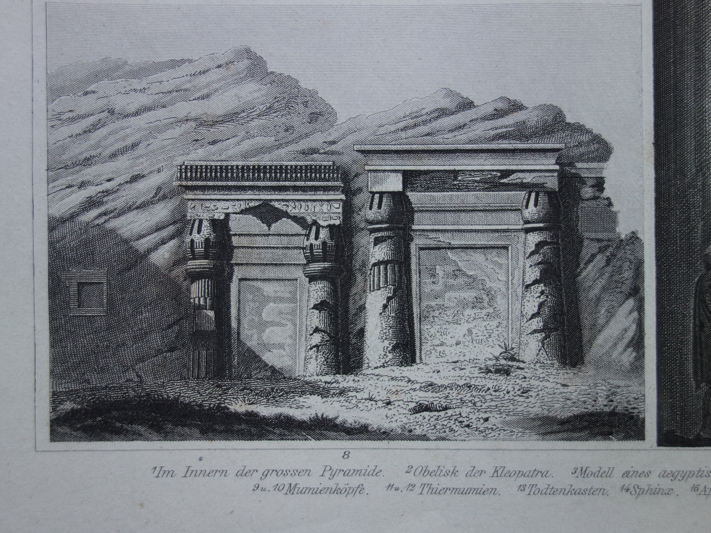 Old print about Egyptian civilization 1870 original antique illustration Egypt in ancient times - Egyptology history prints