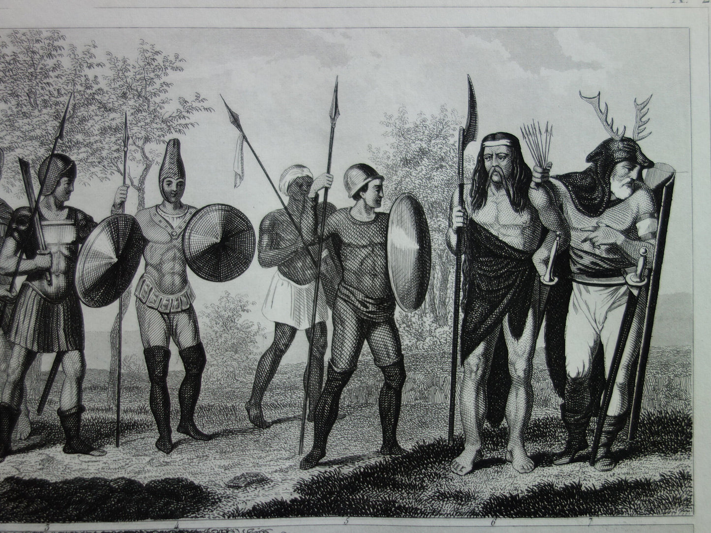 Romeinse Leger Oude Prent 1856 Originele Antieke Illustratie Infanterie Romeinen - Militaria Print
