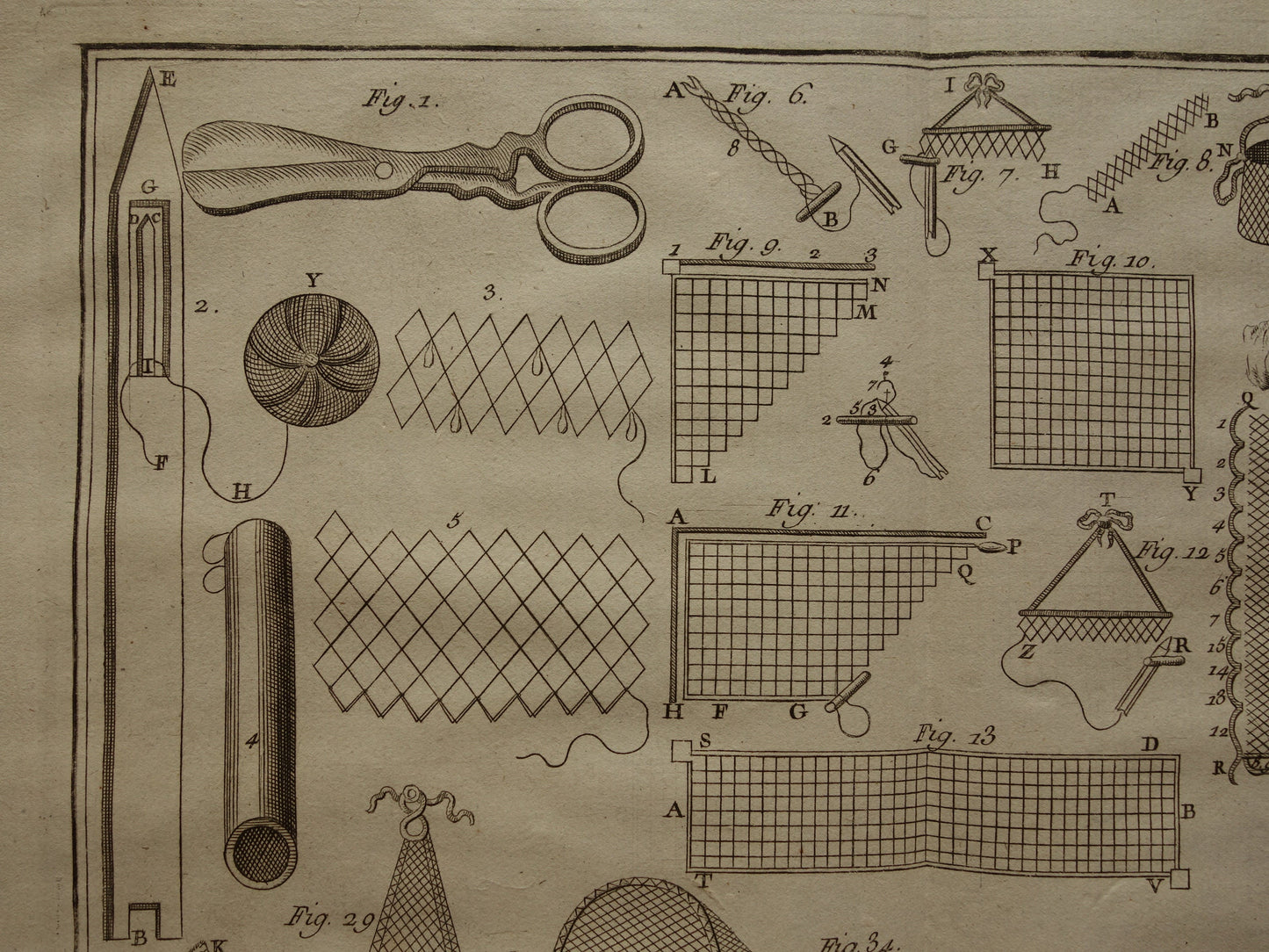 Oude prent over vangen van vogels uit 1751 stroperij vogelnet originele antieke print gravure