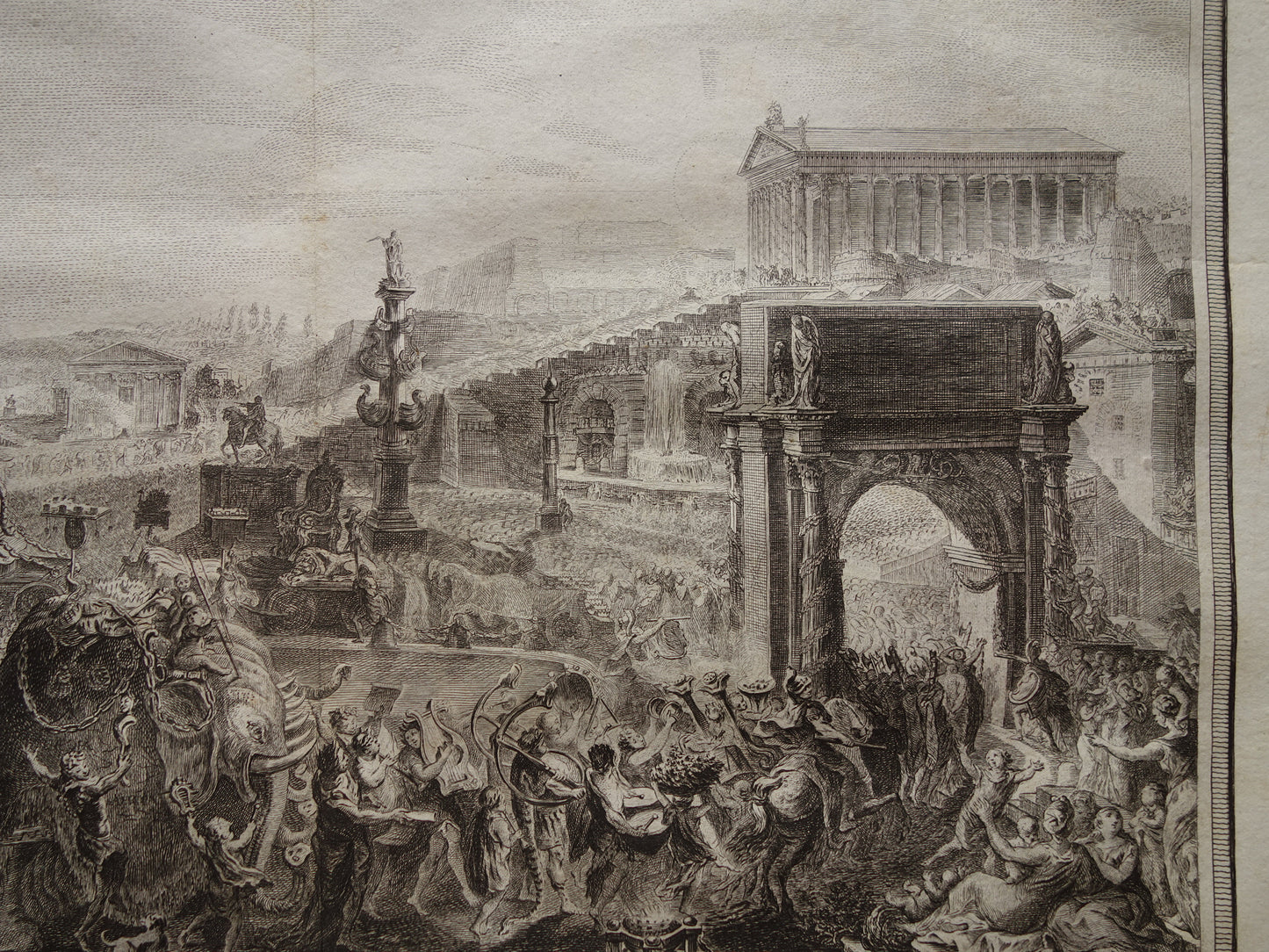 Zegetocht generaal Gnaeus Pompeius Magnus in Rome - Geschiedenis van Rome oude prent uit 1798 - originele antieke illustratie  Pompeius de Grote - vintage print muurdecoratie