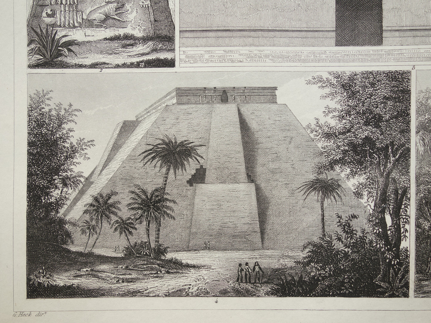 mayatempel illustratie vintage