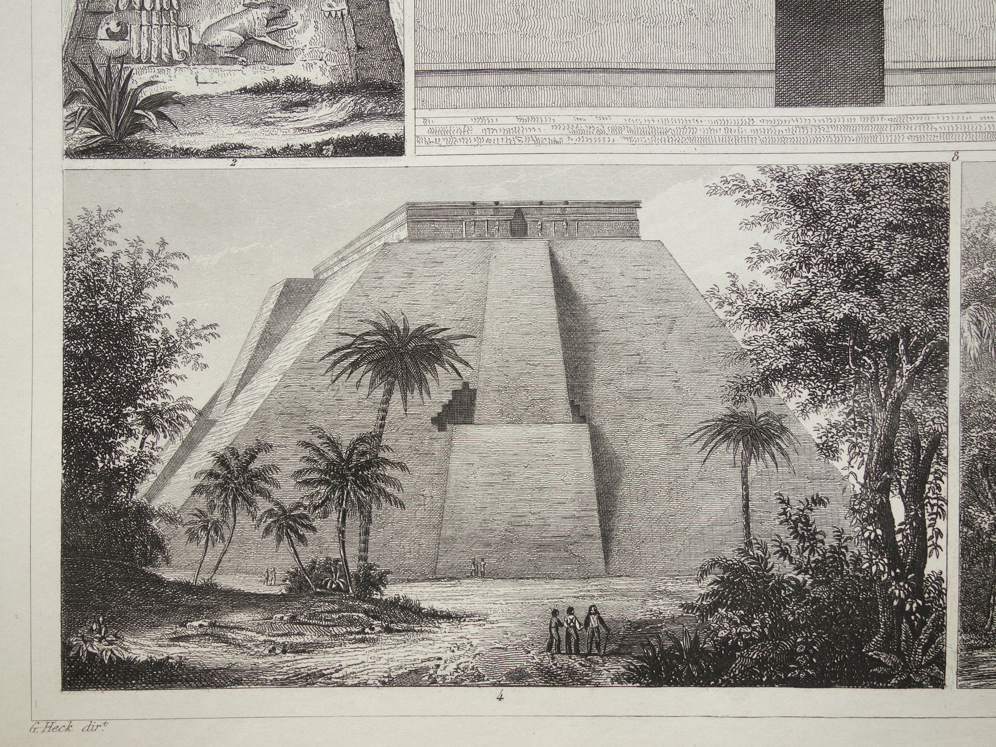 mayatempel illustratie vintage