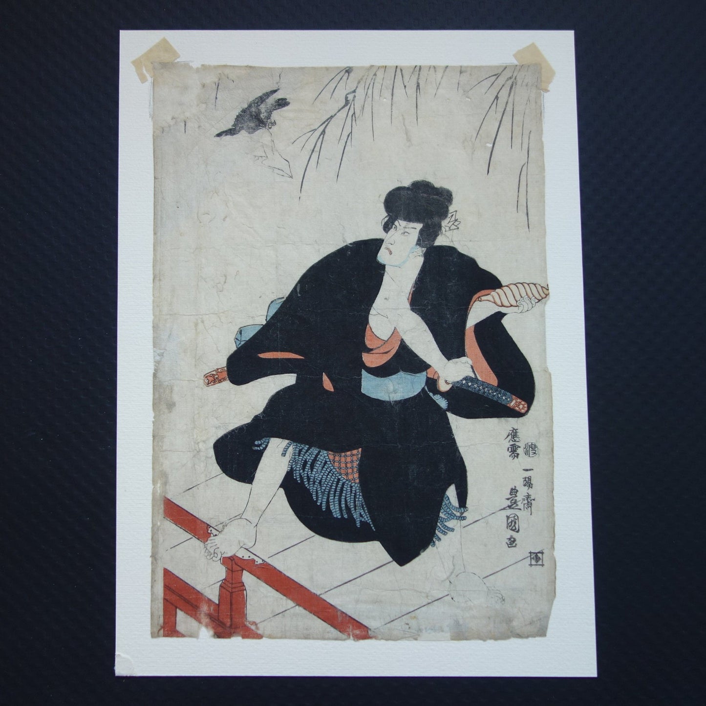 Kunisada original woodblock print of an actor antique ukiyo-e