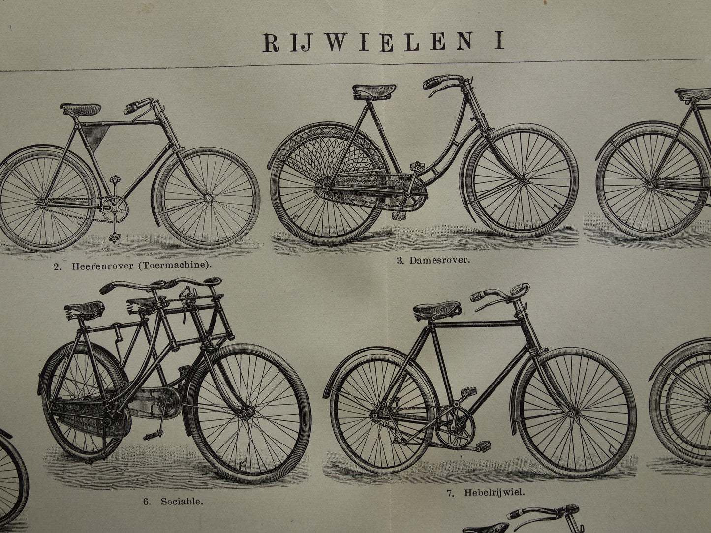 FIETSEN antieke illustratie uit het jaar 1921 over de fiets originele oude print rijwielen prent