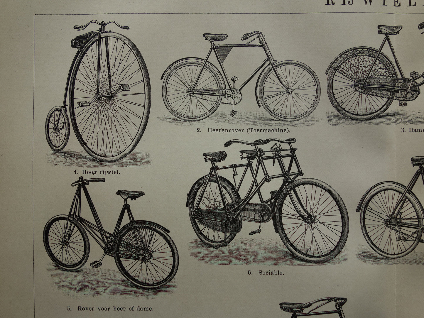 FIETSEN antieke illustratie uit het jaar 1921 over de fiets originele oude print rijwielen prent