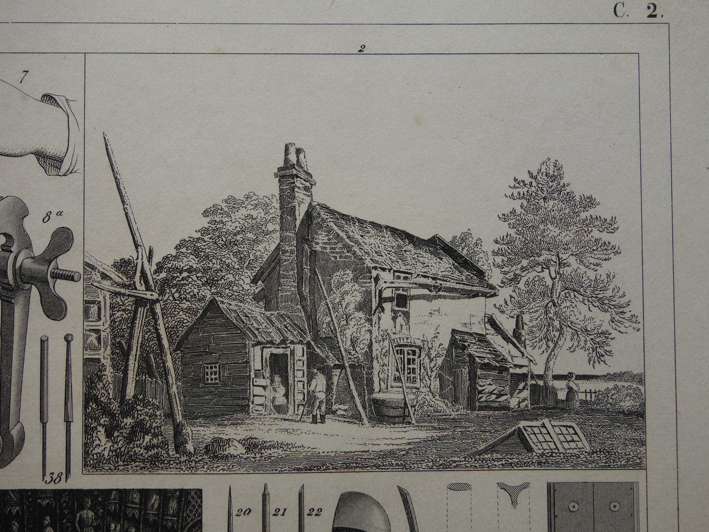 Druktechnieken antieke prent over gravures aquatint mezzotint en instrumenten graficus - 175+ jaar oude technologie print drukkerij