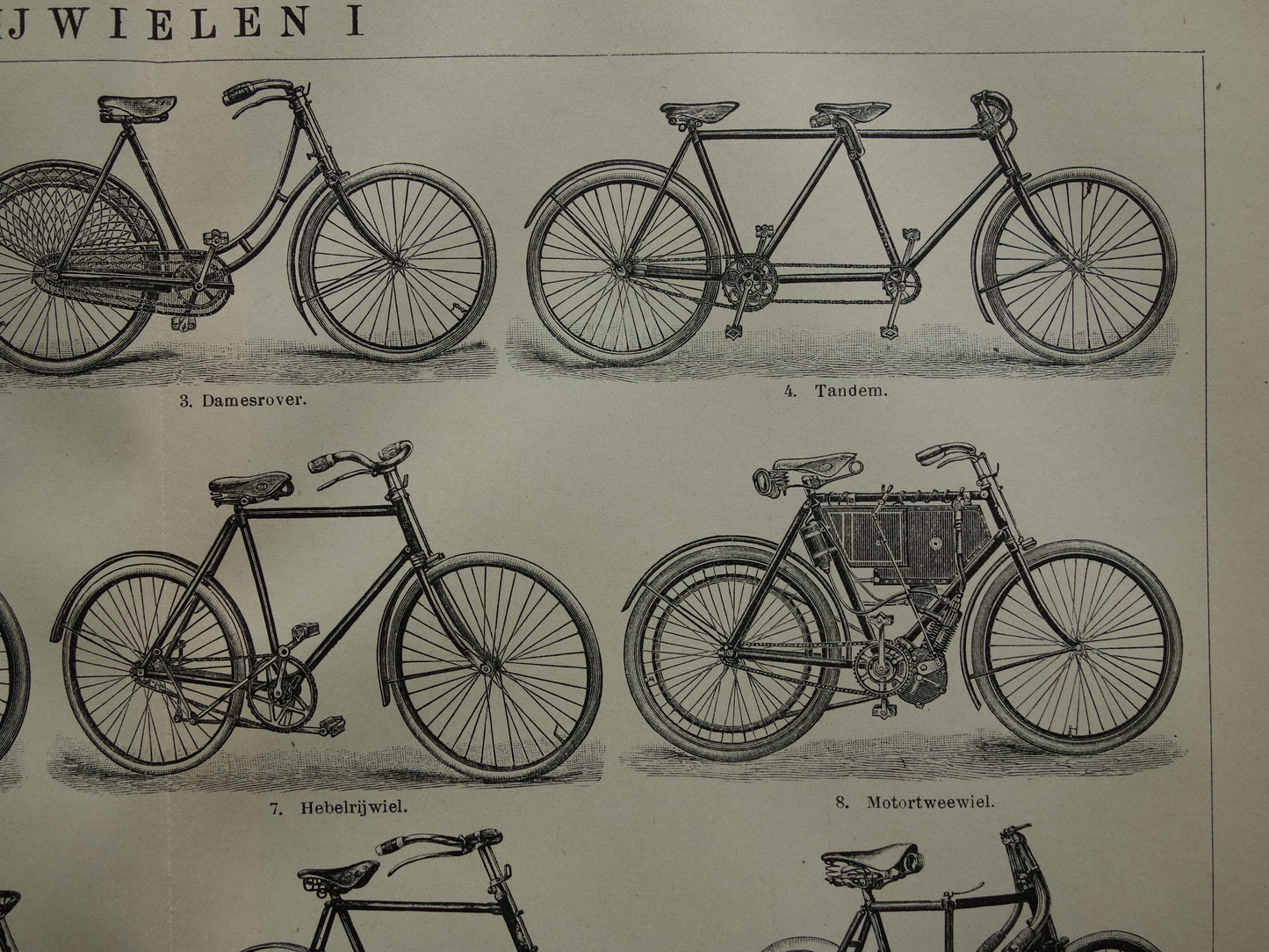 FIETSEN antieke illustratie uit het jaar 1921 over de fiets originele oude print rijwielen prent