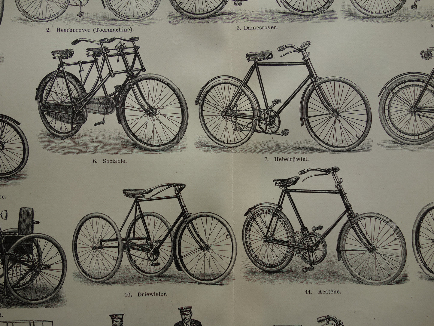 FIETSEN antieke illustratie uit het jaar 1921 over de fiets originele oude print rijwielen prent