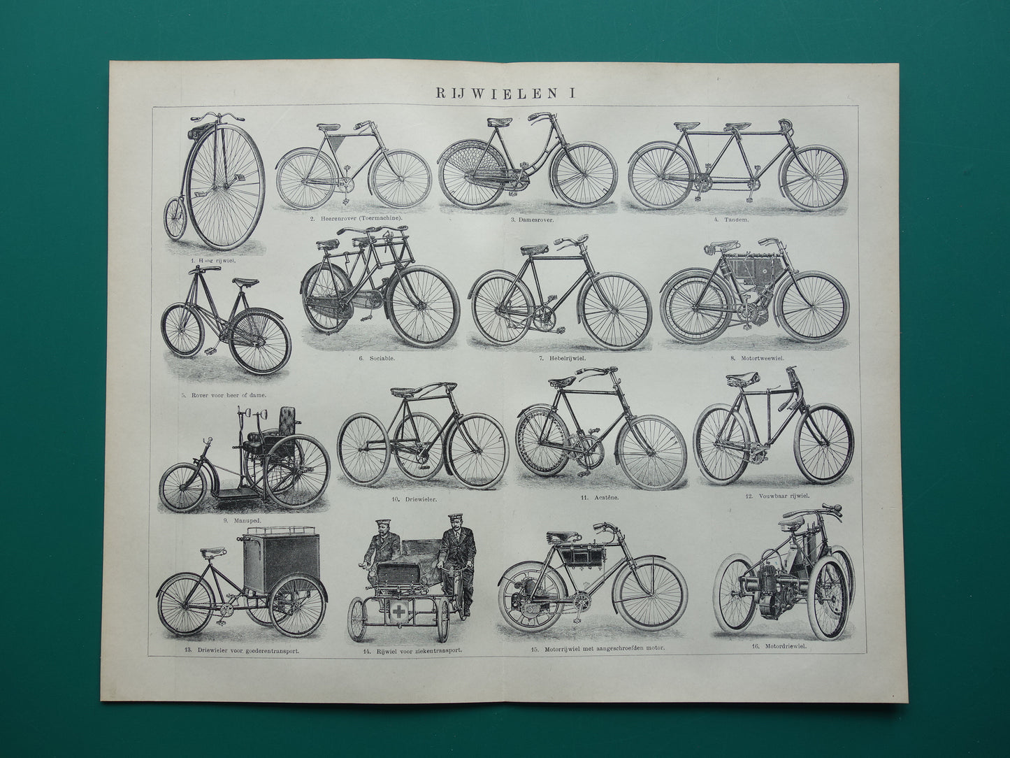 BICYCLES antique illustration from the year 1921 about the bicycle original old print cycles print