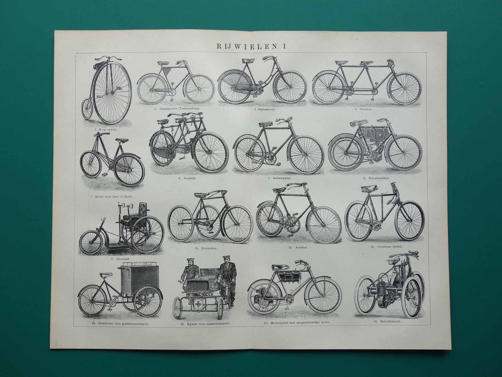BICYCLES antique illustration from the year 1921 about the bicycle original old print cycles print