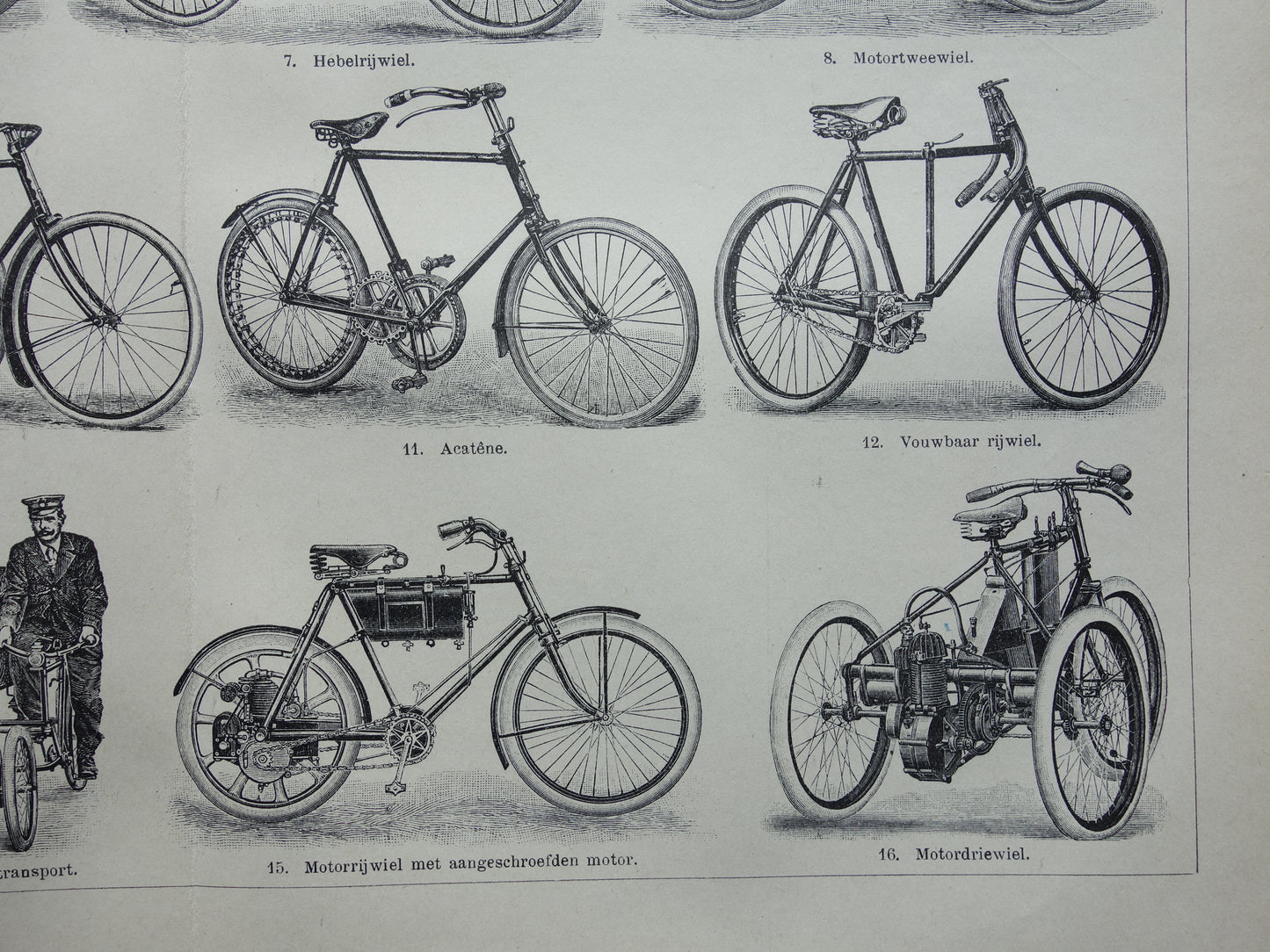 FAHRRÄDER Antike Illustration aus dem Jahr 1921 über das Fahrrad Original alter Druck Fahrradbild