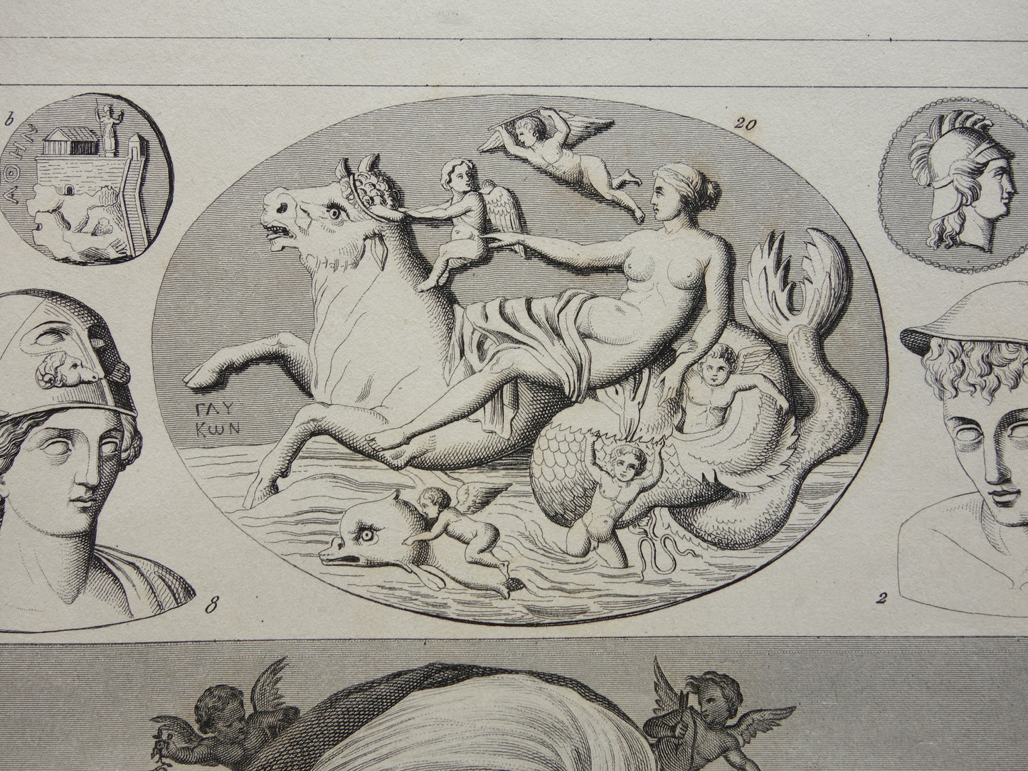 Greek and Roman Gods Antique Print Original 175+ Year Old Illustration Sculptures Minerva Diana Venus Vintage Religion Prints Antiquity