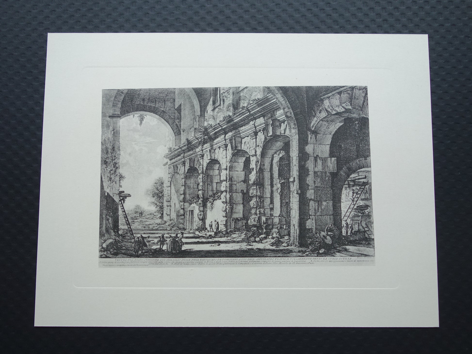 VEDUTA DEL PIANO SUPERIORE DEL SERRAGLIO DELLE FIERE FABBRICATO DA DOMIZIANO A USO DELL' ANFITEATRO FLAVIO, E VOLGAMENTE DETTO LA CURIA OSTILIA FACSIMILE