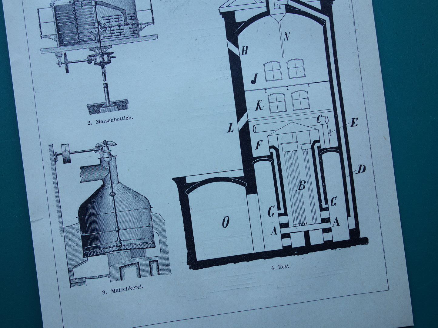 BROUWERIJ Oude Prent uit 1915 Bierbrouwerij Originele antieke Nederlandse illustratie Bier Brouwen vintage print