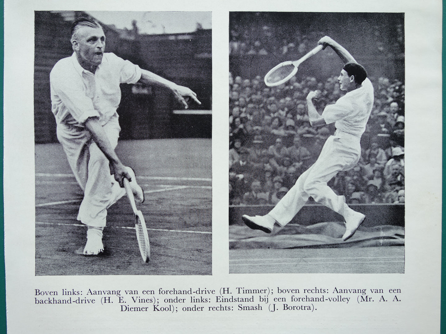 TENNIS Oude Prent uit 1936 Originele vintage Nederlandse illustratie Tennis Kleine print
