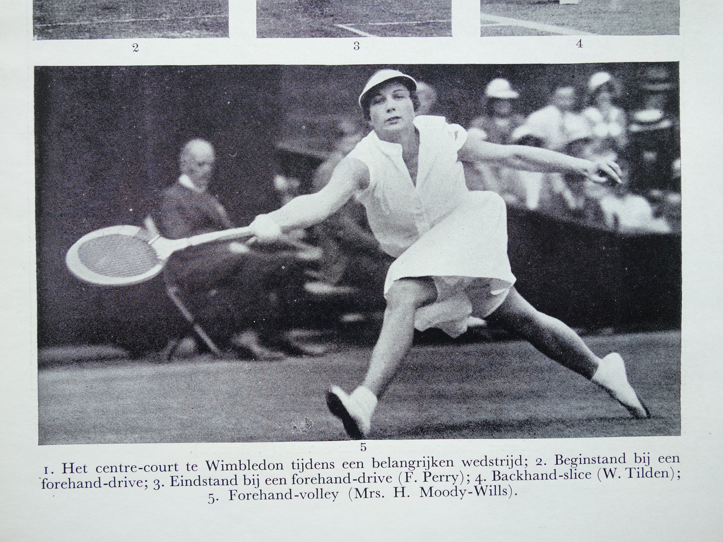 TENNIS Oude Prent uit 1936 Originele vintage Nederlandse illustratie Tennis Kleine print