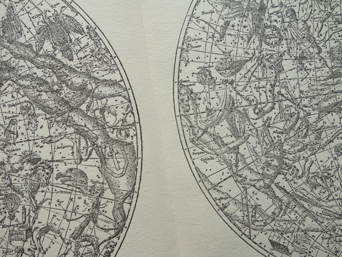 Antieke astronomie prent van de noordelijke en zuidelijke sterrenhemel 1923 originele vintage print sterrenbeelden oude astrologie print