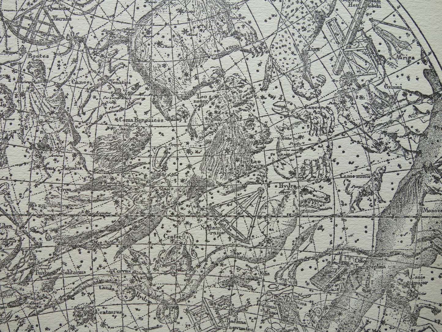 Antieke astronomie prent van de noordelijke en zuidelijke sterrenhemel 1923 originele vintage print sterrenbeelden oude astrologie print