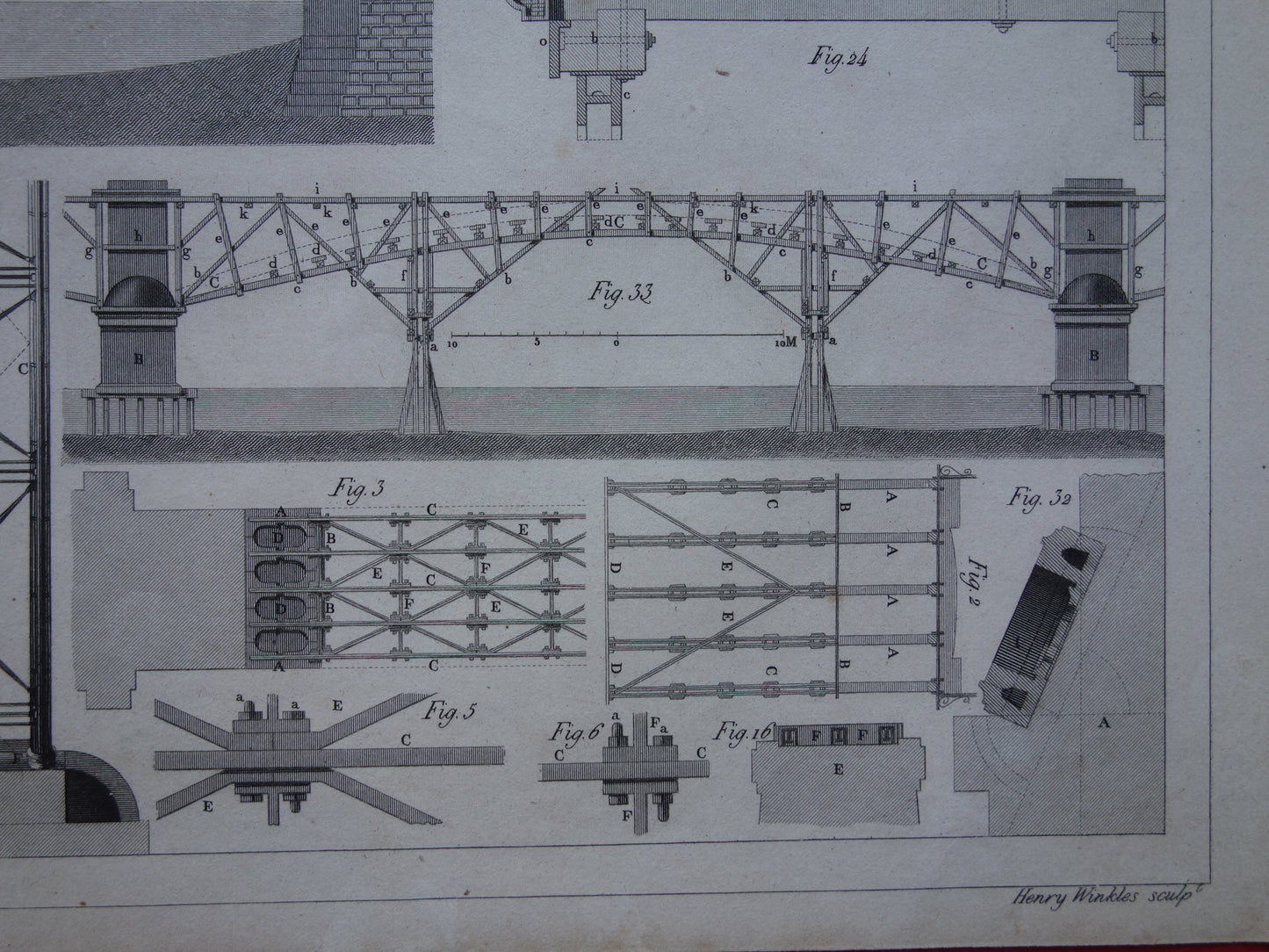 BRUGGEN Antieke illustratie 1849 Bruggenbouw Brug Architectuur prent oude vintage prints