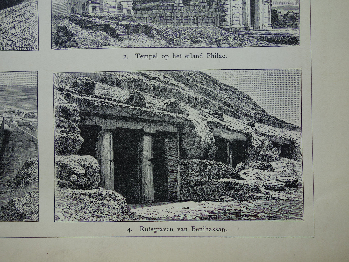 EGYPTISCHE KUNST Oude prenten over kunst uit het oude Egypte 1907 - originele antieke illustratie - set van 2 vintage prints Egyptologie