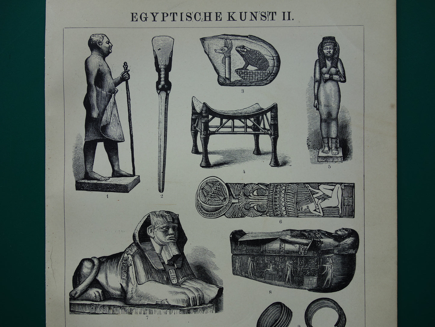 EGYPTISCHE KUNST Oude prenten over kunst uit het oude Egypte 1907 - originele antieke illustratie - set van 2 vintage prints Egyptologie