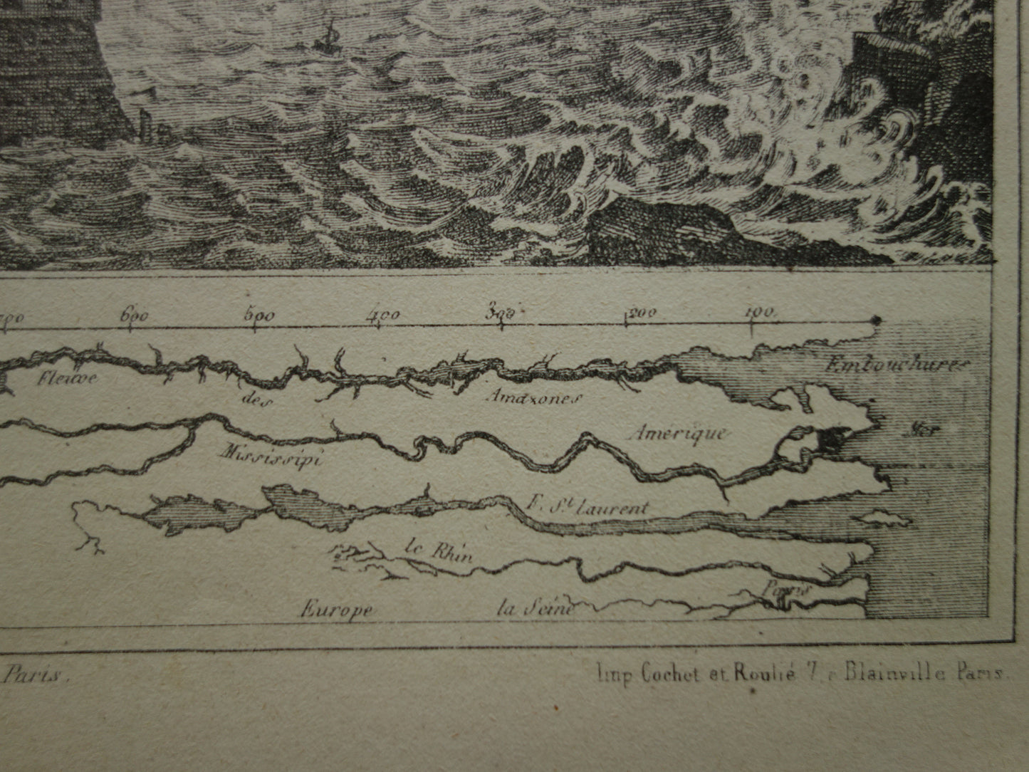 GEOLOGIE PRINT 145+ jaar oude antieke Franse prent over geografie bergen vulkanen fossielen aarde gesteentelagen vintage illustratie prenten