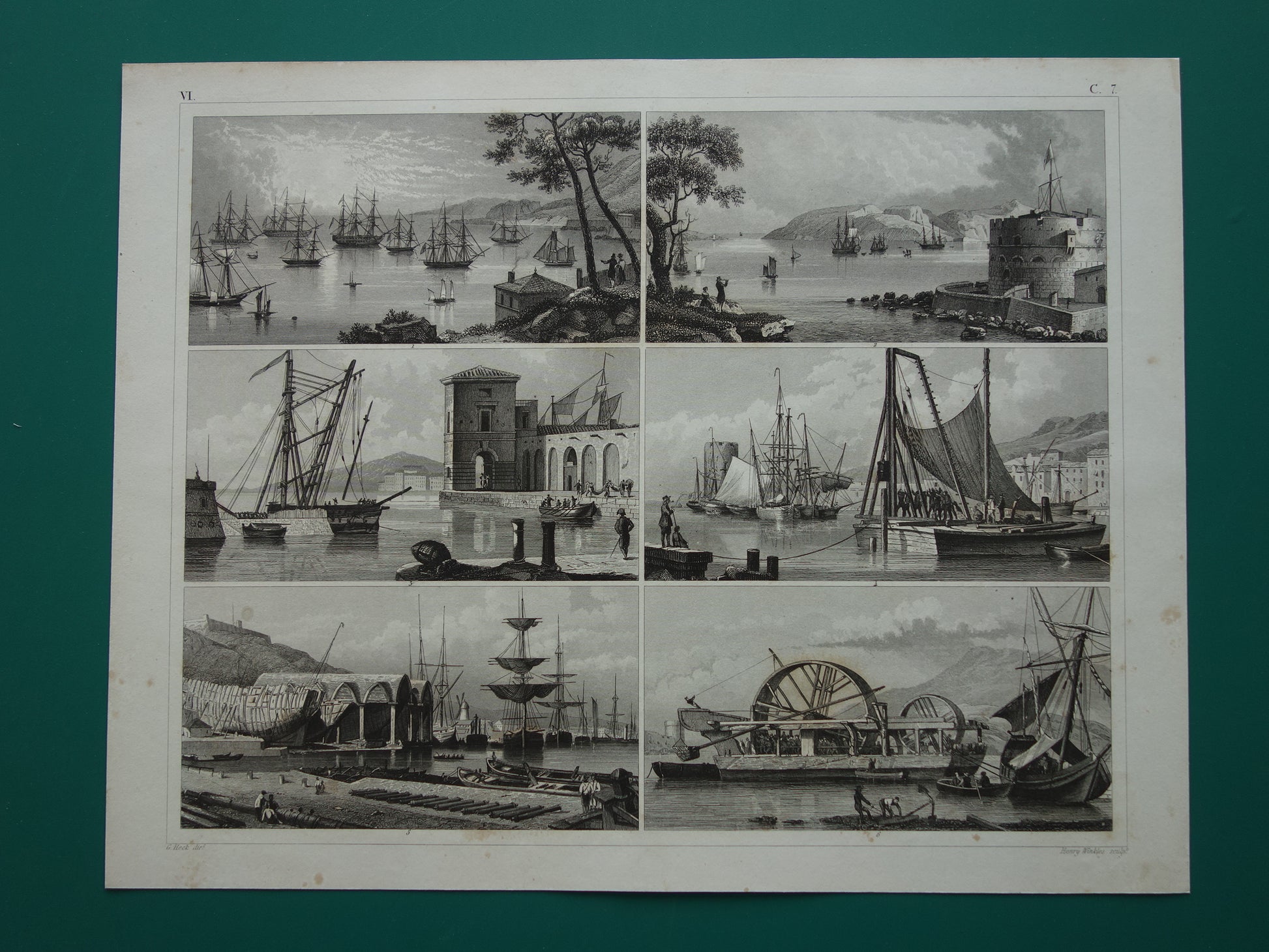 oude gravures scheepvaart te koop