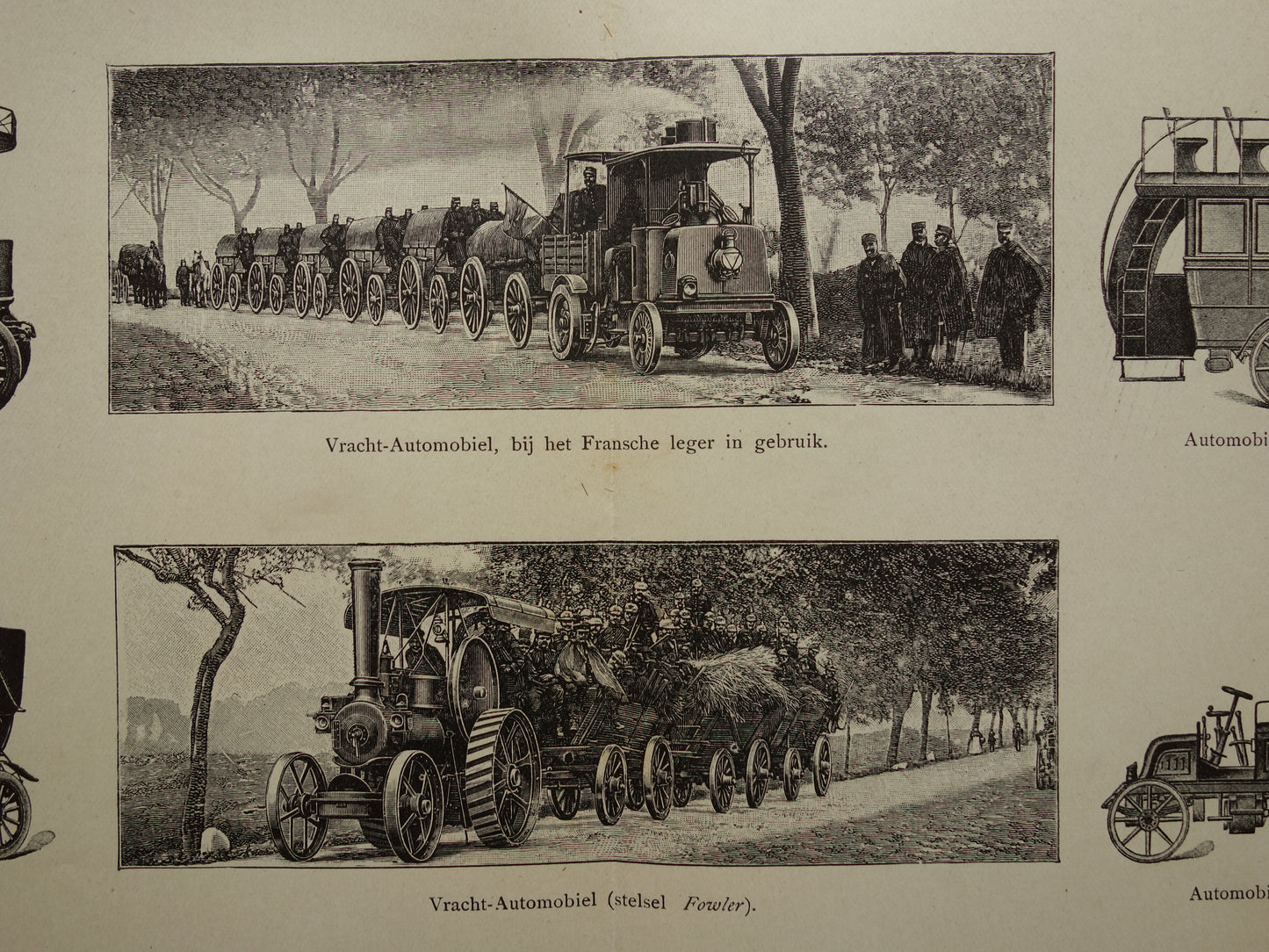 OLDTIMER Vintage print van oude klassieke auto's 1905 originele antieke prent van oldtimers prints illustratie