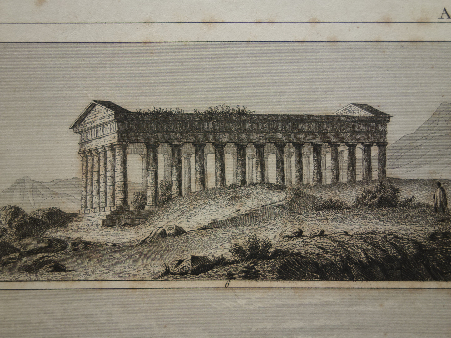 Griekse Tempels oude prent 1849 antieke illustratie architectuur Griekenland uit de oudheid vintage prints Akropolis van Athene