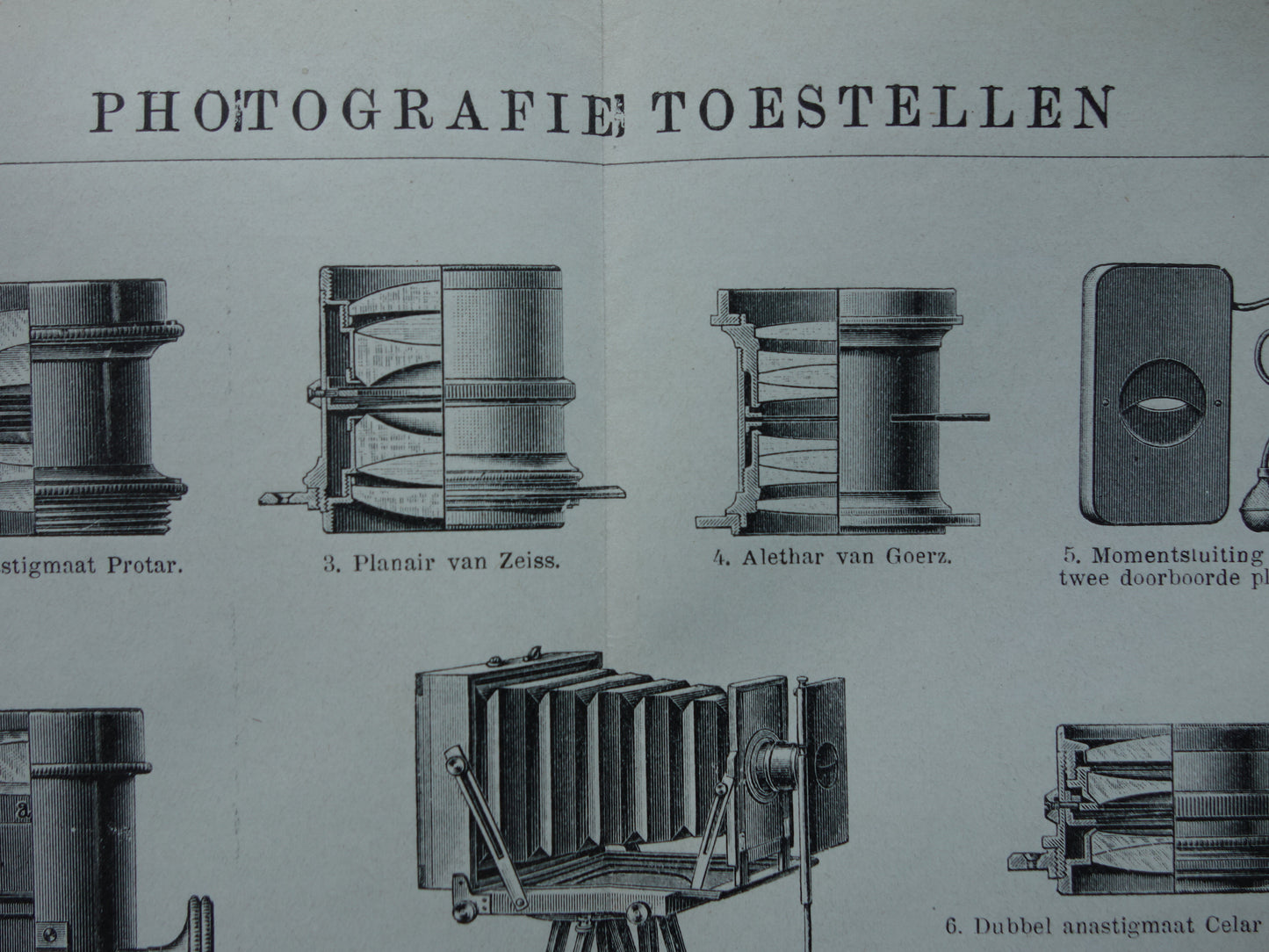 CAMERA'S oude technologie prent uit 1921 over fotocamera's Originele antieke Nederlandse illustratie print camera Zeiss Kodak Ernemann