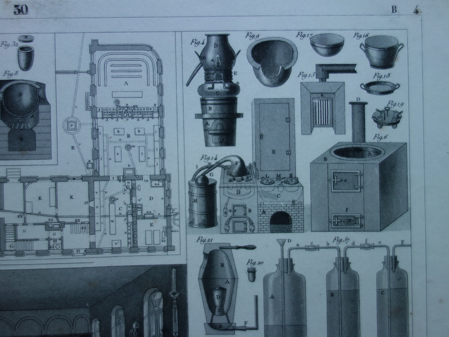 Antique print of glassware for scientific experiments test tubes old science print about chemistry lab laboratory prints