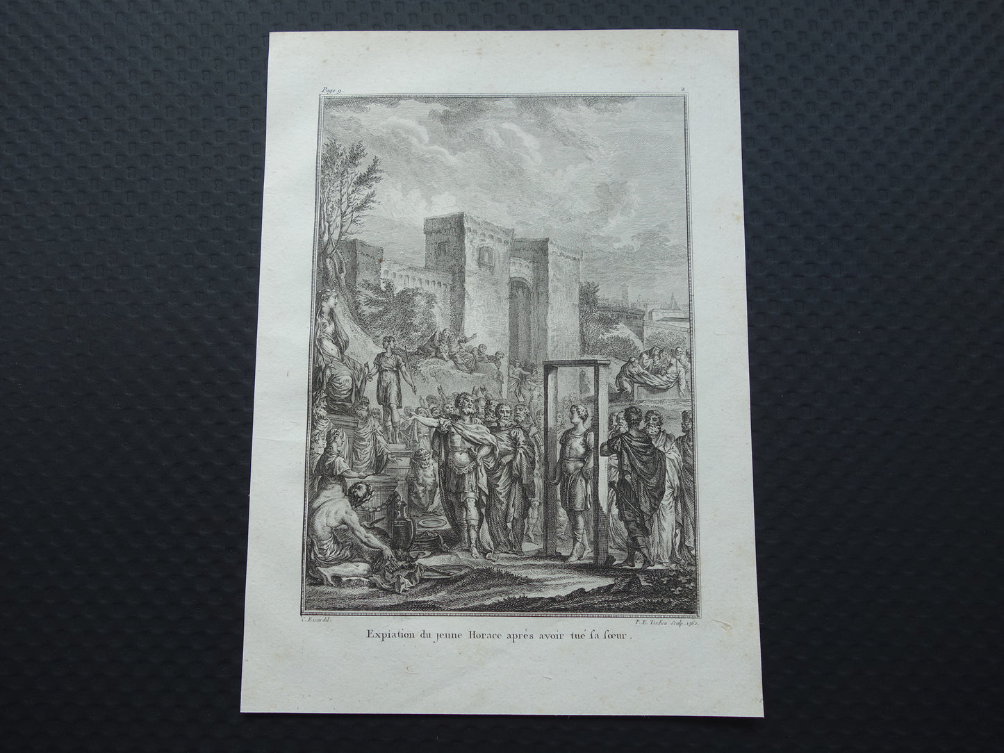 Publius Horatius Verbannen Geschiedenis van Rome Antieke prent Originele 200+ jaar oude illustratie Romeinse mythologie