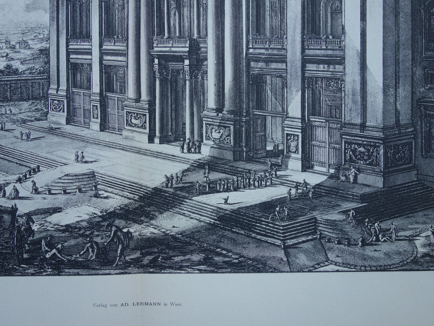 Oude Piranesi prent van Basiliek van Sint-Jan van Lateranen in Rome uit 1886 antieke facsimile uit Vedute di Roma vintage print Basilica San Giovanni in Laterano