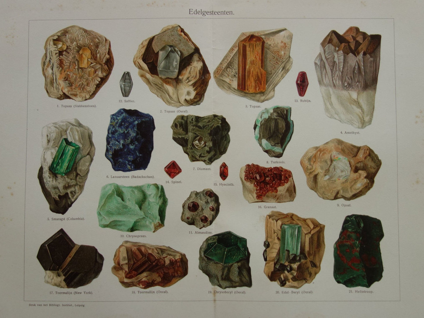 edelstenen illustratie vintage