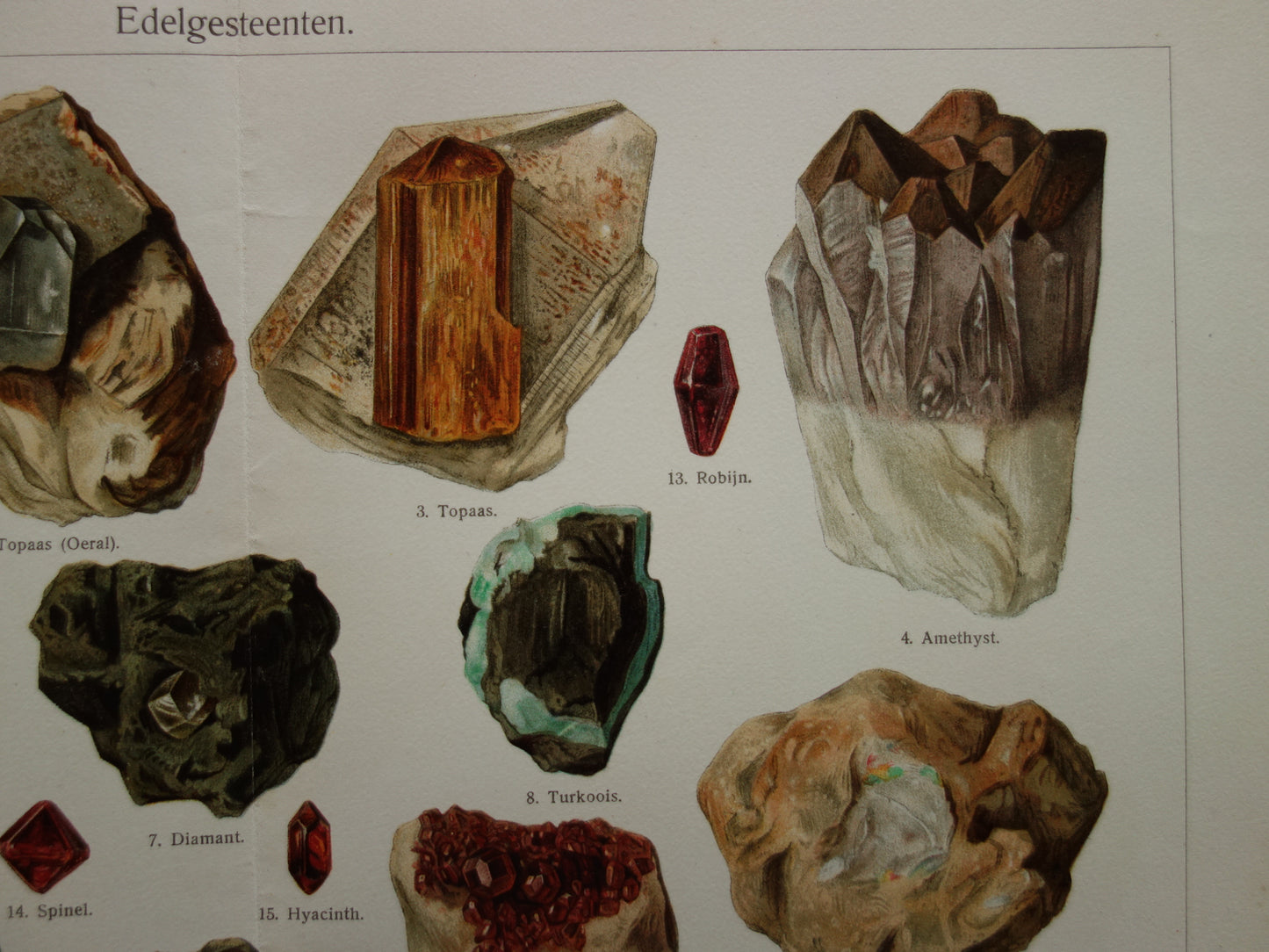 Amethyst Robijn Turkoois vintage afbeelding