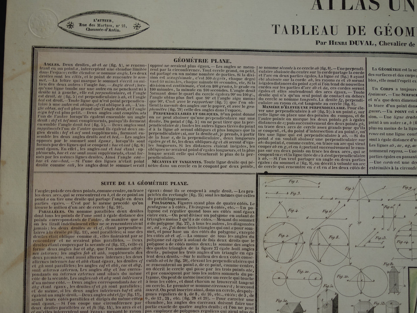 Geometrie en Landmeetkunde Oude illustratie Antieke gravure Landmeting Geodesie