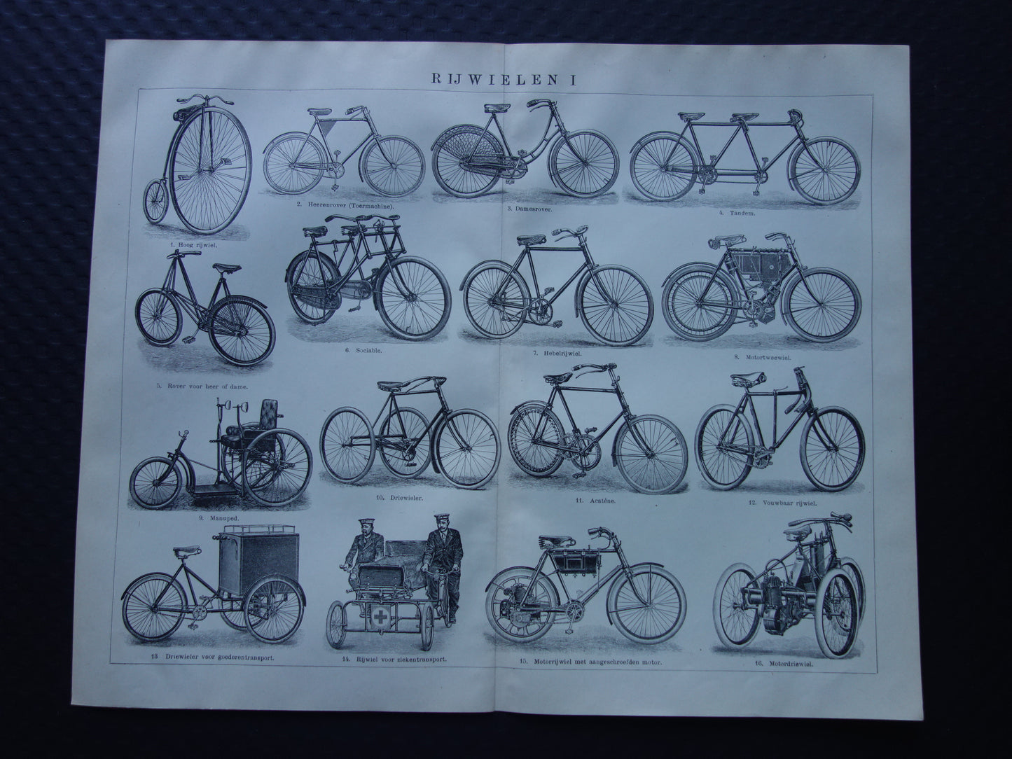 FIETSEN antieke illustratie uit het jaar 1921 over de fiets originele oude print rijwielen prent
