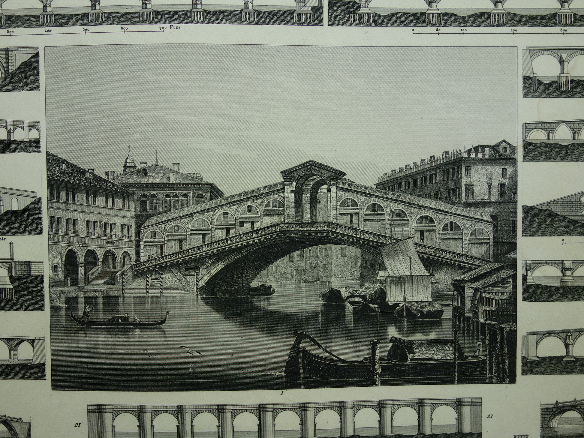 Rialtobrug Venetië vintage prints