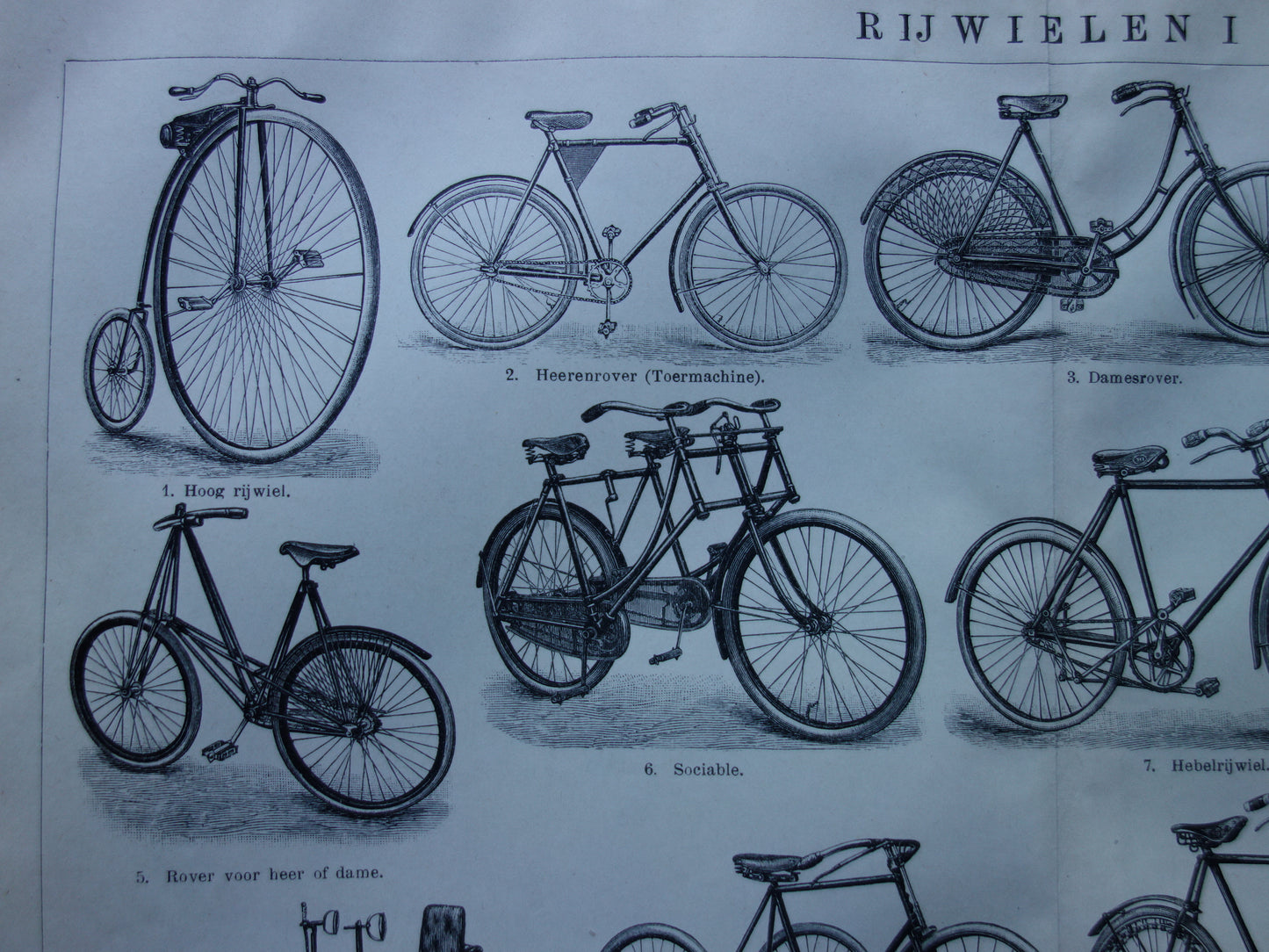 FIETSEN antieke illustratie uit het jaar 1921 over de fiets originele oude print rijwielen prent