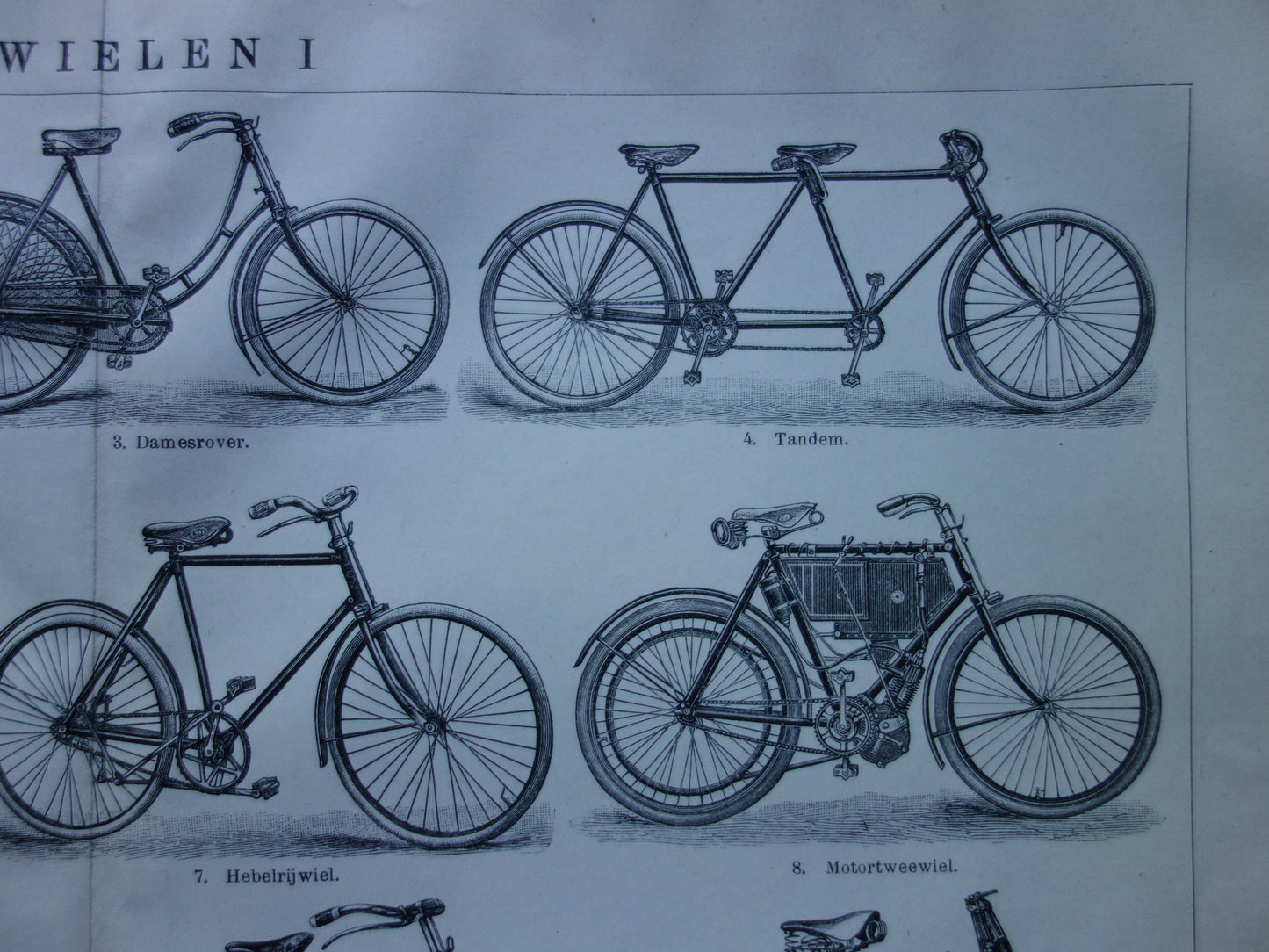 FIETSEN antieke illustratie uit het jaar 1921 over de fiets originele oude print rijwielen prent