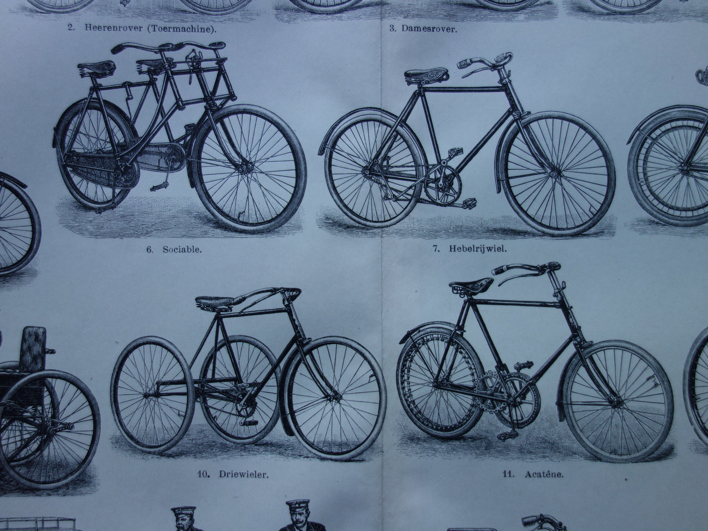 FIETSEN antieke illustratie uit het jaar 1921 over de fiets originele oude print rijwielen prent