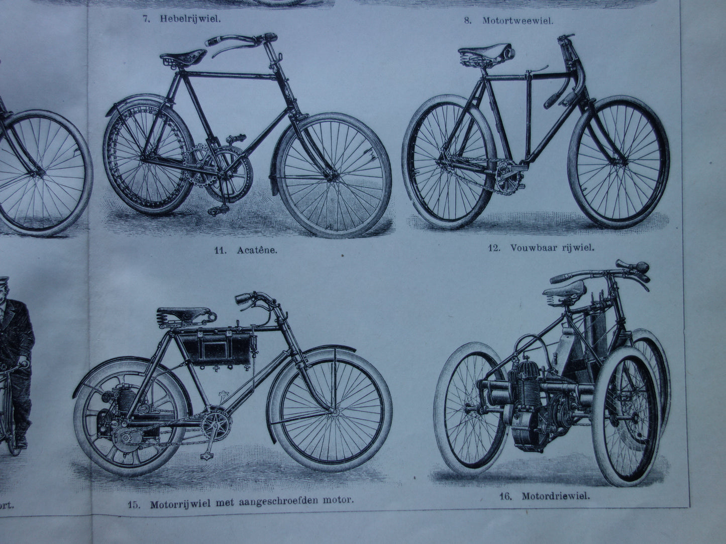 FIETSEN antieke illustratie uit het jaar 1921 over de fiets originele oude print rijwielen prent