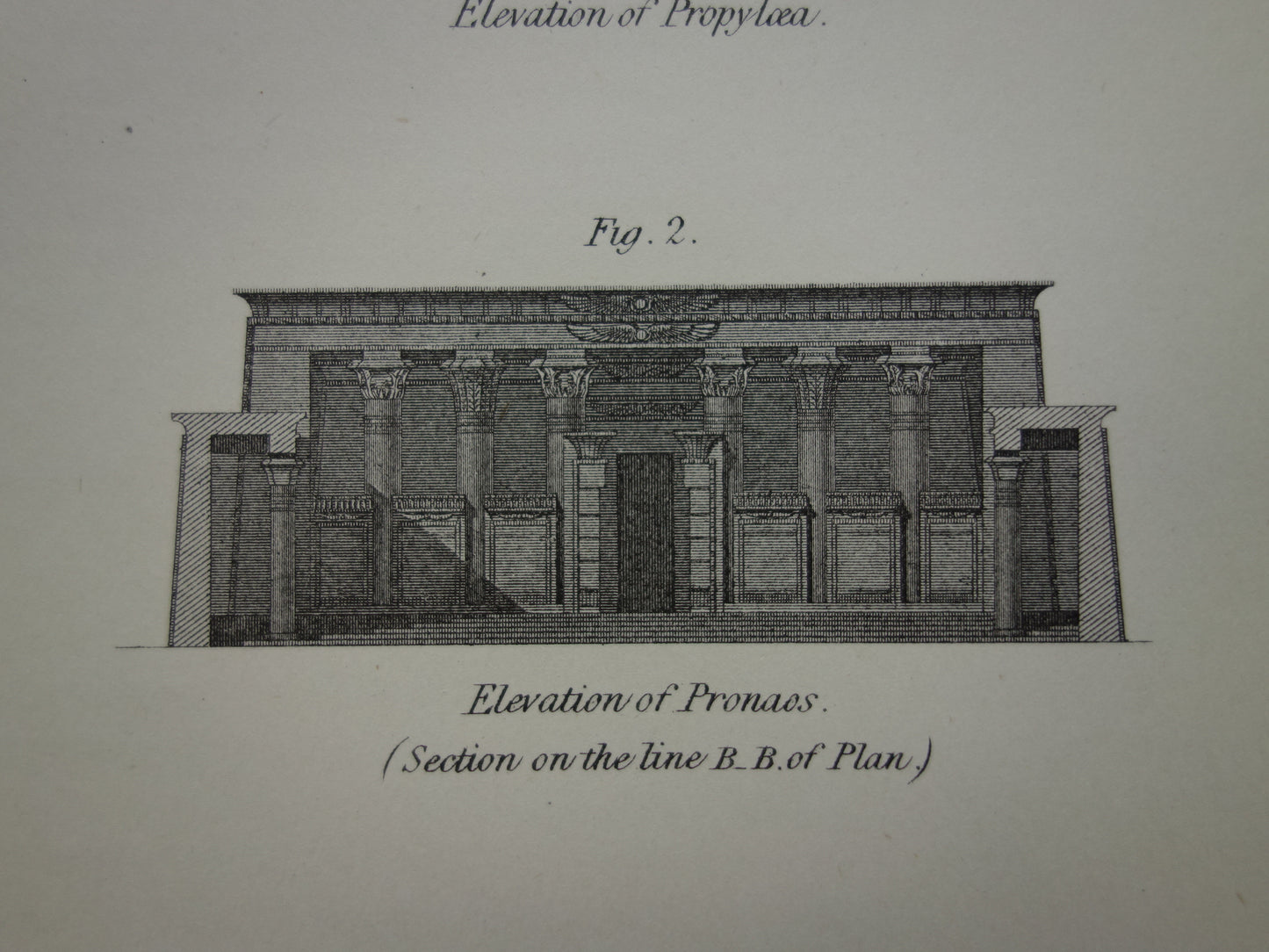 Old print Edfu Temple of Horus in Egypt Antique Architecture Print English illustration