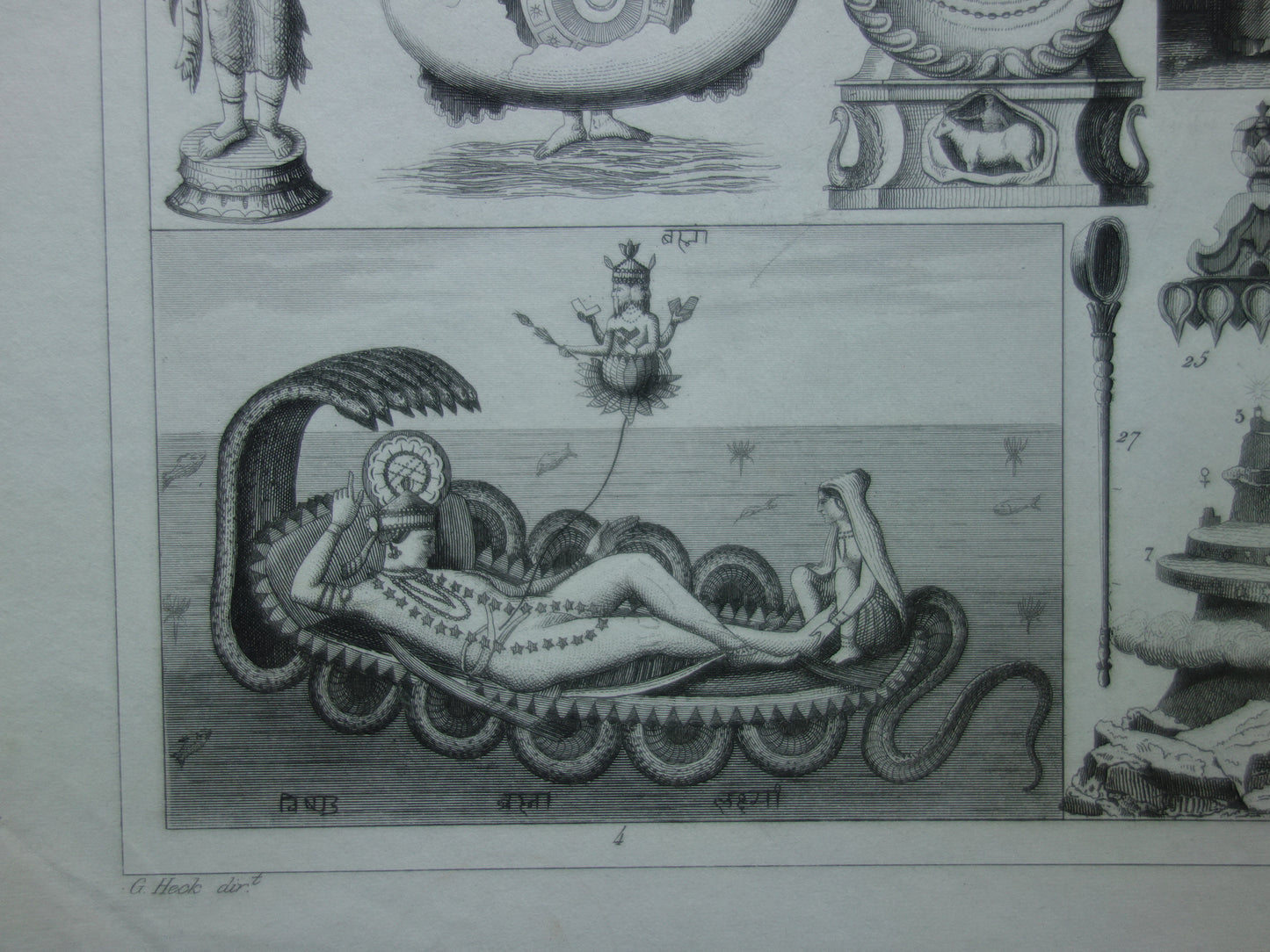 Buddhism antique print Original 175+ year old print illustration Buddhist priests antique print Gods Priest Brahma Vishnu Shiva vintage religion prints