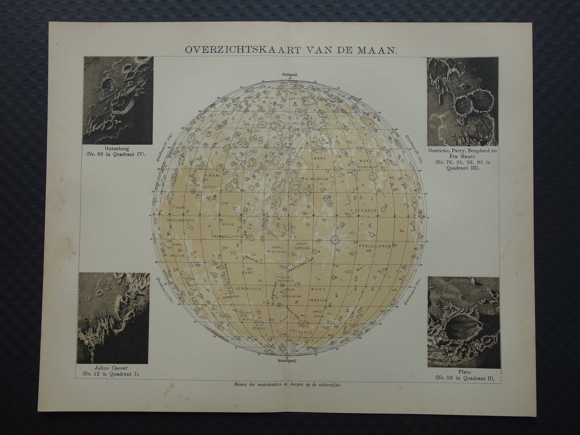 antique print of the moon
