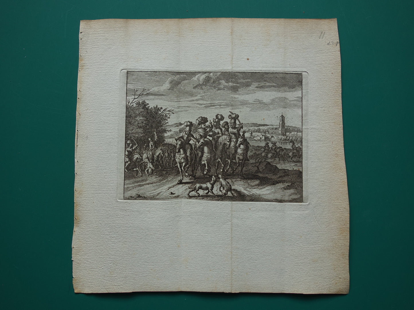 Graaf Floris V - Set van twee antieke prenten uit 1770 - Gravure Geschiedenis Amsterdam Nederland Wagenaar