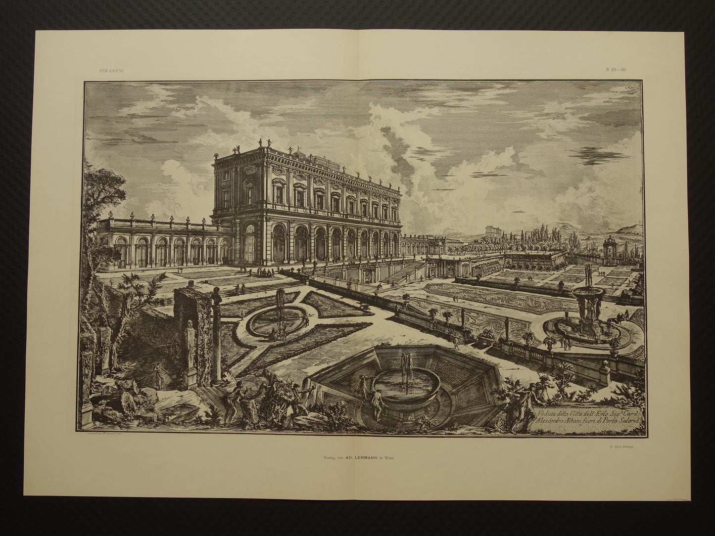 Veduta della villa dell'Emo Sig. Card. Alesandro Albani Piranesi 1886 print
