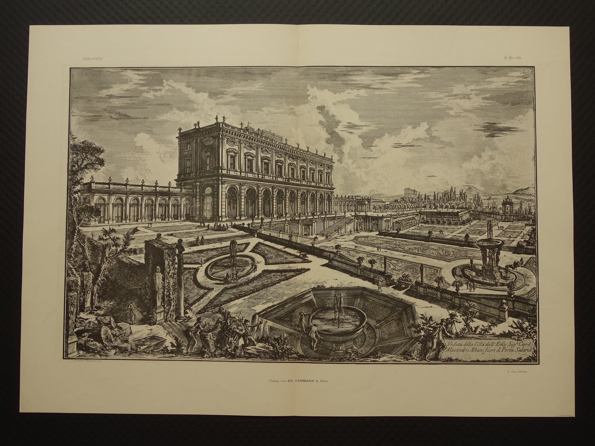 Veduta della villa dell'Emo Sig. Card. Alesandro Albani Piranesi 1886 print
