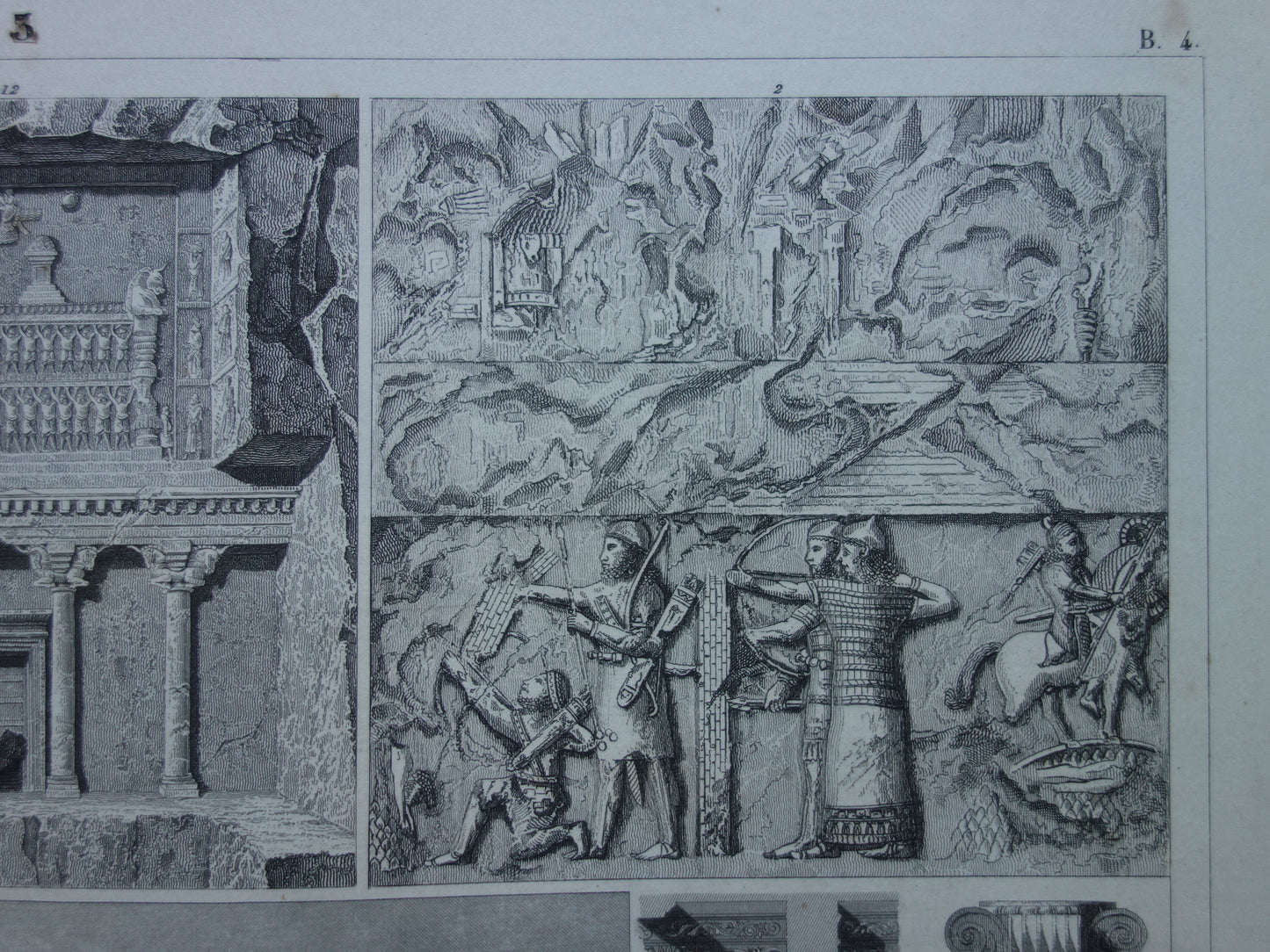 PERSEPOLIS Oude architectuur prent - 1849 originele antieke print Assyrische Perzische geschiedenis Nineve - vintage prints